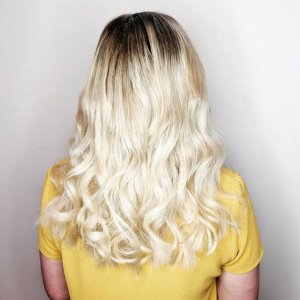 mid length wavy blond hair extensions yorkshire